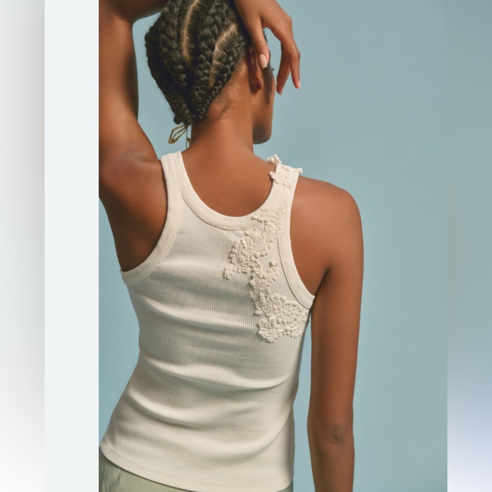 🤍Anthropologie The Pippah Lace Applique Tank Size XXS - Picture 5 of 11